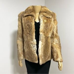 Opera Fur Jacket Women's Vintage Warm Luxury Golden‎ Brown